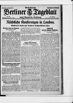 Berliner Tageblatt und Handels-Zeitung vom 14.08.1924