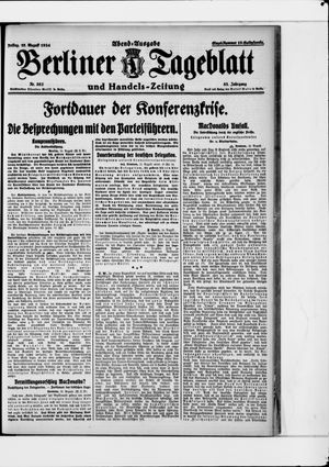 Berliner Tageblatt und Handels-Zeitung vom 15.08.1924