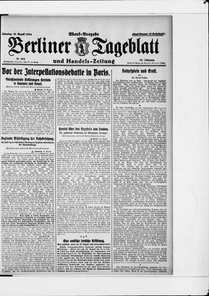 Berliner Tageblatt und Handels-Zeitung on Aug 19, 1924