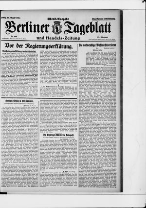 Berliner Tageblatt und Handels-Zeitung on Aug 22, 1924