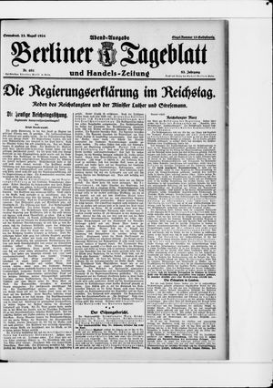 Berliner Tageblatt und Handels-Zeitung vom 23.08.1924