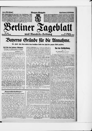Berliner Tageblatt und Handels-Zeitung vom 24.08.1924