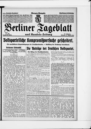 Berliner Tageblatt und Handels-Zeitung vom 27.08.1924