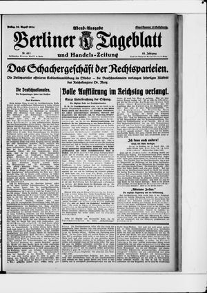Berliner Tageblatt und Handels-Zeitung vom 29.08.1924