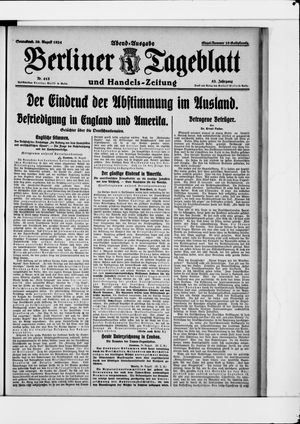 Berliner Tageblatt und Handels-Zeitung vom 30.08.1924