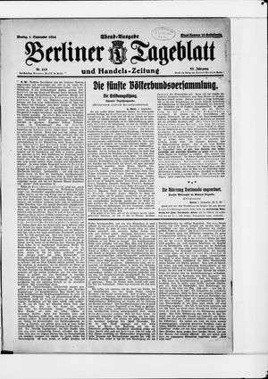 Berliner Tageblatt und Handels-Zeitung vom 01.09.1924