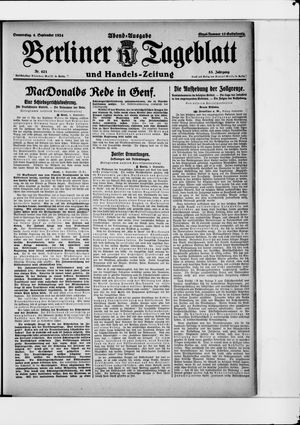Berliner Tageblatt und Handels-Zeitung vom 04.09.1924