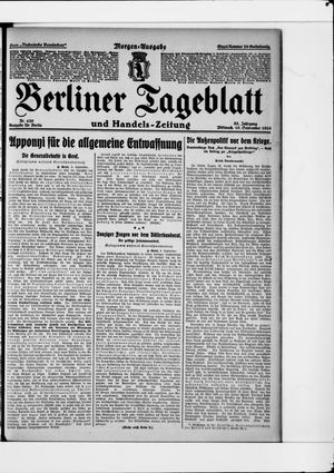 Berliner Tageblatt und Handels-Zeitung vom 10.09.1924