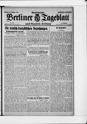 Berliner Tageblatt und Handels-Zeitung vom 10.09.1924