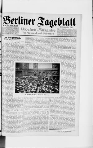 Berliner Tageblatt und Handels-Zeitung on Sep 11, 1924