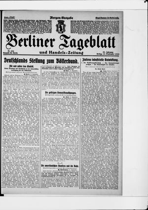 Berliner Tageblatt und Handels-Zeitung vom 12.09.1924