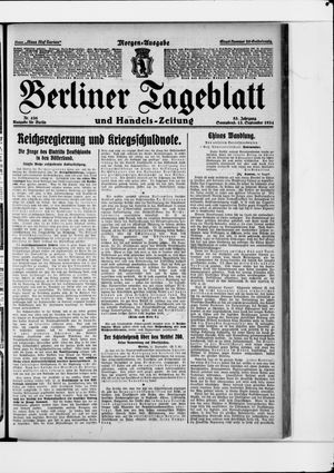 Berliner Tageblatt und Handels-Zeitung vom 13.09.1924