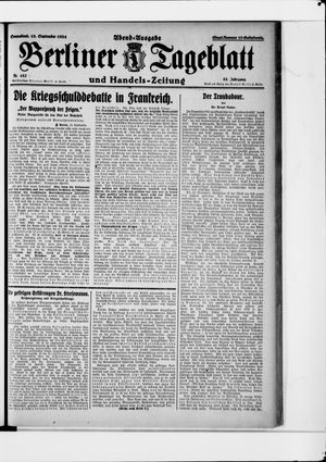 Berliner Tageblatt und Handels-Zeitung vom 13.09.1924