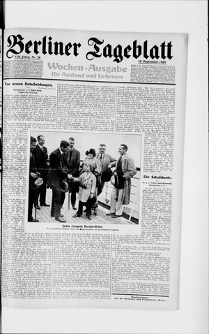 Berliner Tageblatt und Handels-Zeitung vom 18.09.1924