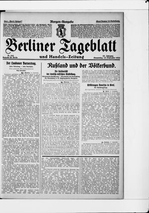 Berliner Tageblatt und Handels-Zeitung vom 18.09.1924
