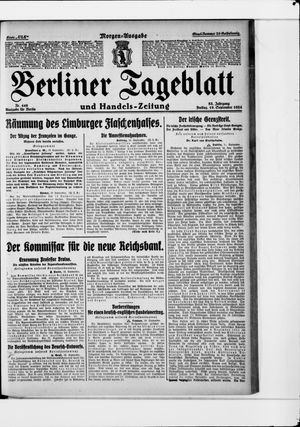 Berliner Tageblatt und Handels-Zeitung on Sep 19, 1924