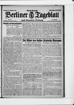 Berliner Tageblatt und Handels-Zeitung vom 20.09.1924