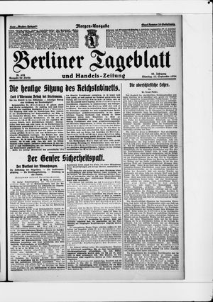 Berliner Tageblatt und Handels-Zeitung vom 23.09.1924