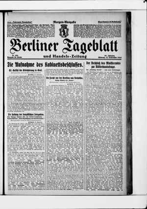 Berliner Tageblatt und Handels-Zeitung vom 24.09.1924