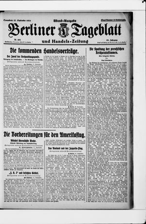Berliner Tageblatt und Handels-Zeitung vom 27.09.1924