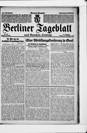 Berliner Tageblatt und Handels-Zeitung vom 28.09.1924