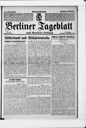 Berliner Tageblatt und Handels-Zeitung vom 30.09.1924