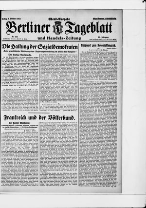 Berliner Tageblatt und Handels-Zeitung on Oct 3, 1924