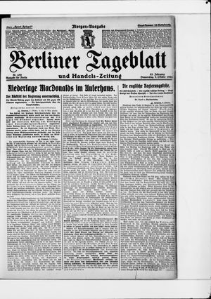 Berliner Tageblatt und Handels-Zeitung vom 09.10.1924