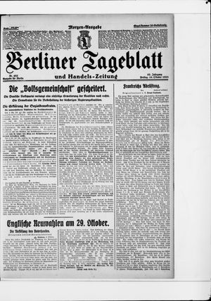 Berliner Tageblatt und Handels-Zeitung vom 10.10.1924