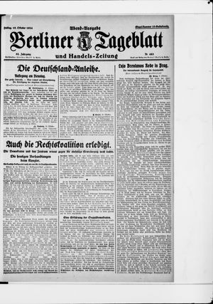 Berliner Tageblatt und Handels-Zeitung vom 10.10.1924