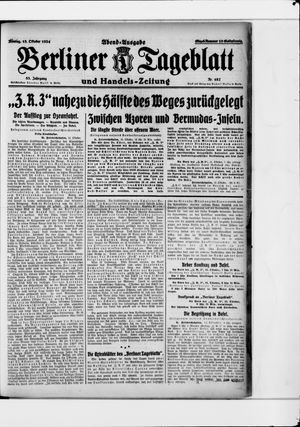 Berliner Tageblatt und Handels-Zeitung vom 13.10.1924