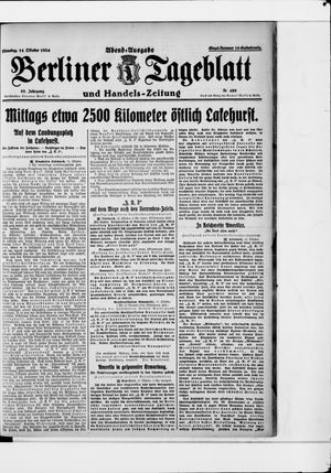 Berliner Tageblatt und Handels-Zeitung vom 14.10.1924