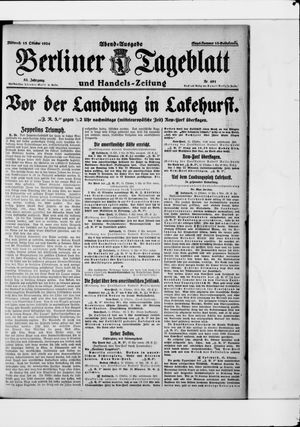 Berliner Tageblatt und Handels-Zeitung vom 15.10.1924