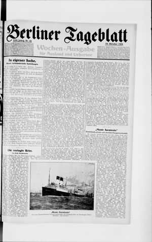 Berliner Tageblatt und Handels-Zeitung vom 16.10.1924