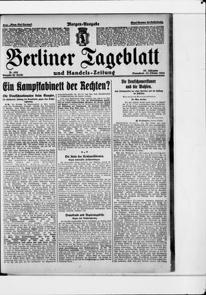 Berliner Tageblatt und Handels-Zeitung vom 18.10.1924