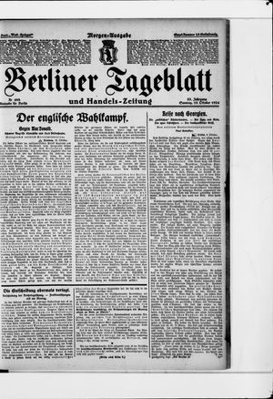 Berliner Tageblatt und Handels-Zeitung vom 19.10.1924