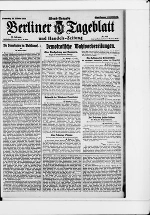 Berliner Tageblatt und Handels-Zeitung vom 23.10.1924