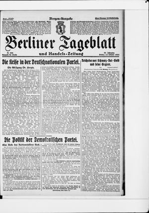 Berliner Tageblatt und Handels-Zeitung vom 24.10.1924