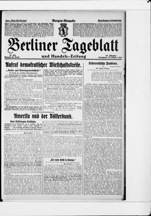 Berliner Tageblatt und Handels-Zeitung vom 25.10.1924