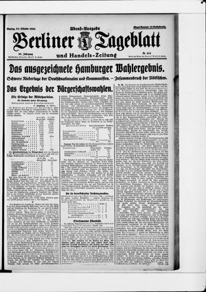 Berliner Tageblatt und Handels-Zeitung vom 27.10.1924
