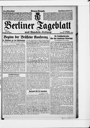 Berliner Tageblatt und Handels-Zeitung vom 28.10.1924