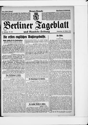 Berliner Tageblatt und Handels-Zeitung vom 30.10.1924