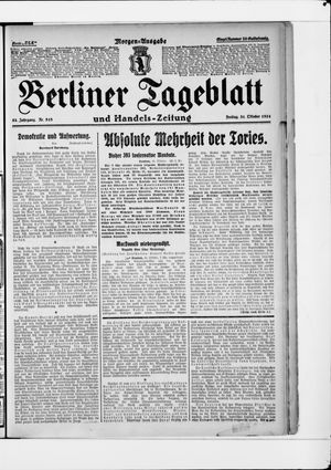 Berliner Tageblatt und Handels-Zeitung vom 31.10.1924