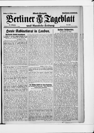 Berliner Tageblatt und Handels-Zeitung vom 31.10.1924