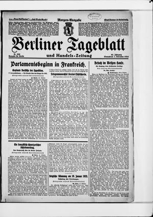 Berliner Tageblatt und Handels-Zeitung vom 01.11.1924