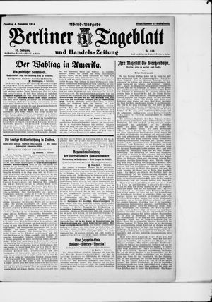 Berliner Tageblatt und Handels-Zeitung vom 04.11.1924