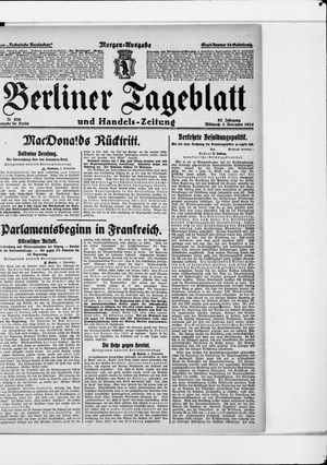 Berliner Tageblatt und Handels-Zeitung vom 05.11.1924