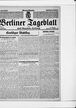 Berliner Tageblatt und Handels-Zeitung on Nov 6, 1924