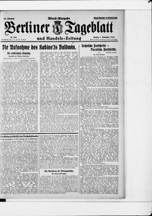 Berliner Tageblatt und Handels-Zeitung on Nov 7, 1924