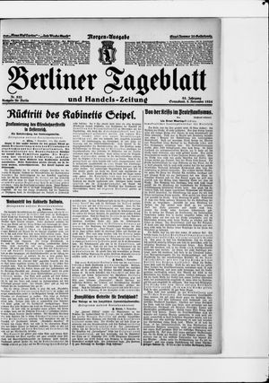 Berliner Tageblatt und Handels-Zeitung vom 08.11.1924